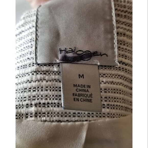 Halogen Open Front V-Neck Jacket, white/ Grey Tweed, Women's Size M - Picture 6 of 7